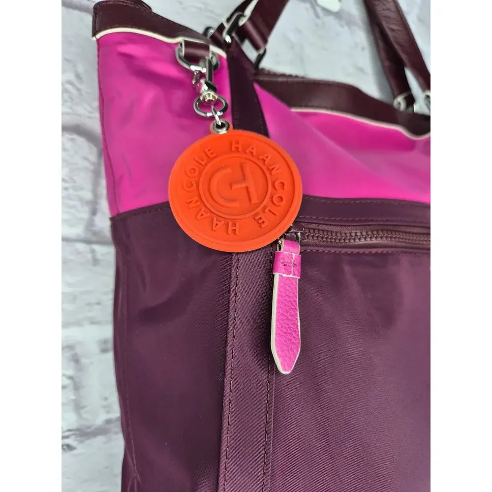 Cole Haan Nylon Convertible Backpack & Crossbody Travel Set Pink Purple - Picture 4 of 16